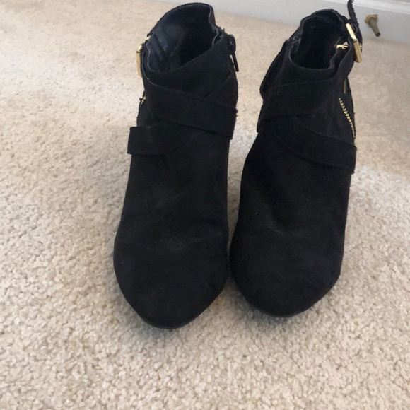 Black Suede Booties - Picture 2 of 3